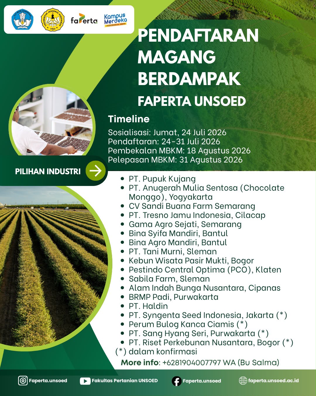 Flyer pendaftaran magang berdampak faperta – gasal 2627