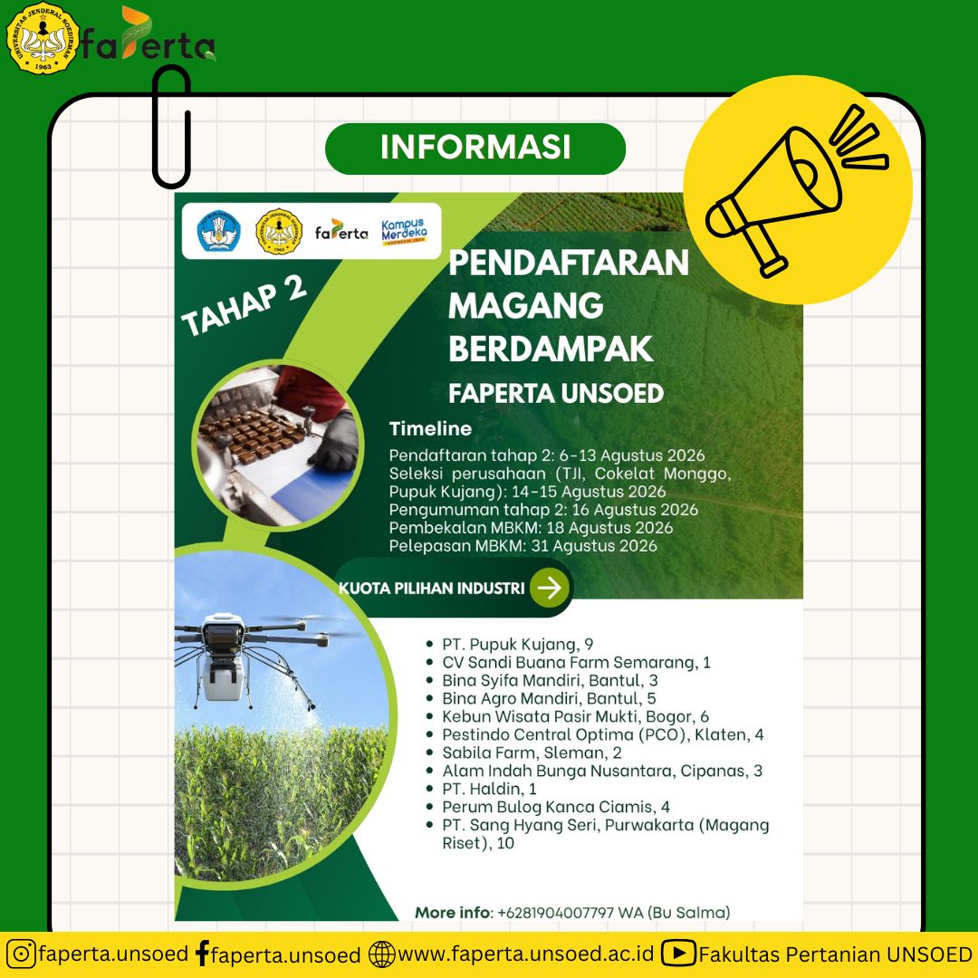 Flyer pendaftaran magang berdampak faperta – gasal 2627 TAHAP 2