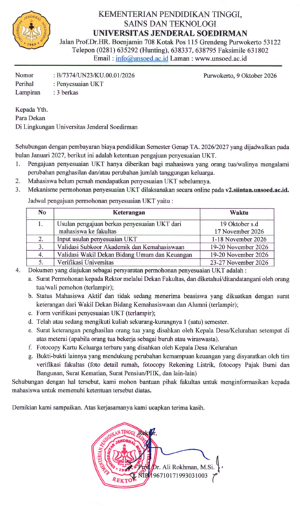 Penyesuaian UKT genap 2627